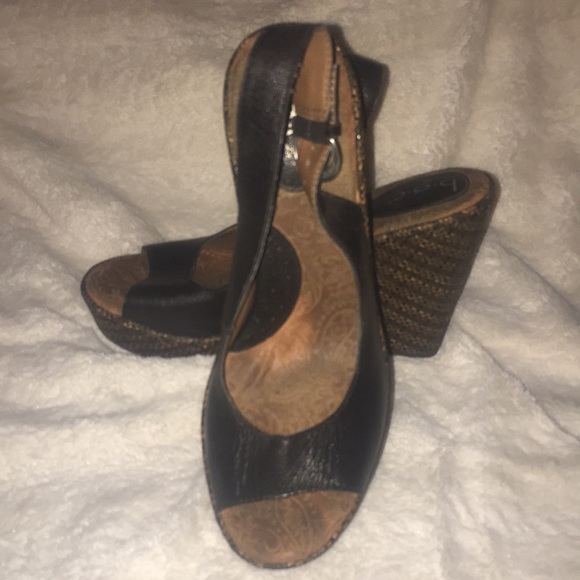 BOC platform peep toe sling back heel leather - Picture 3 of 3